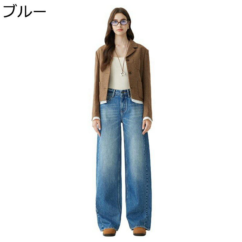 ジーンズ ワイドパンツ デニムパンツ レディース ゆったり ヴィンテージ シンプル ベーシック 薄い ソフト 着回しやすい 無地 オールシーズン カジュアル ストリート 外出 ダンス ファッション