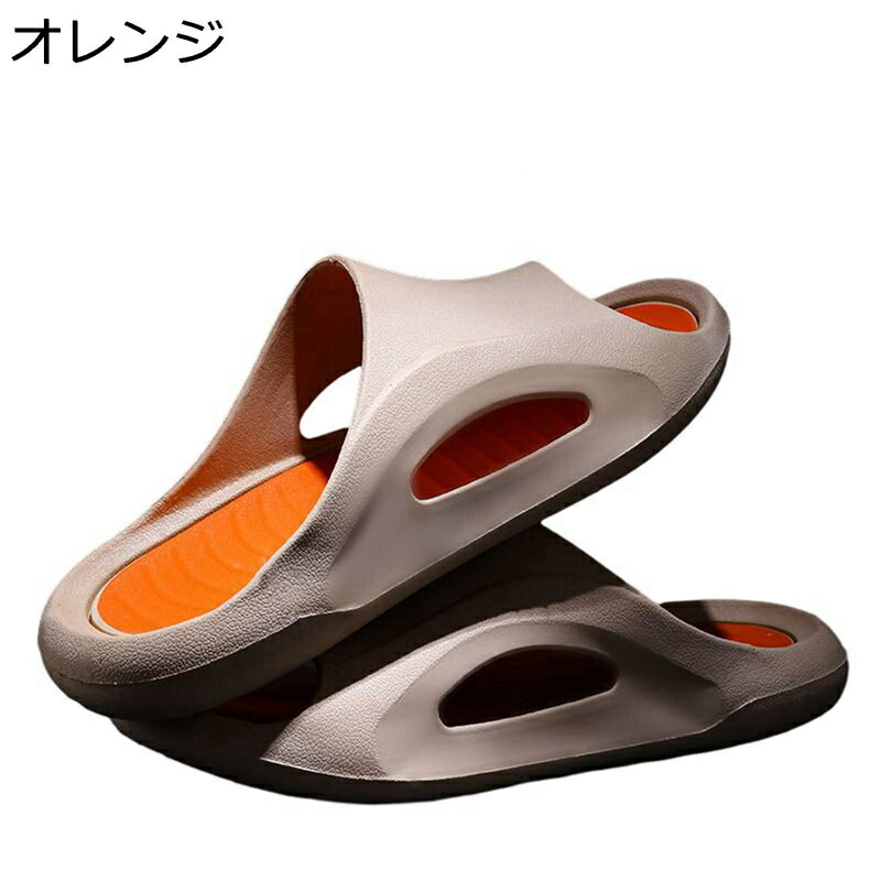 スライドスニーカー メンズ プールスライド EVA 滑り止め 夏用 ビーサン 土踏まずサポート 軽い 抗菌防..