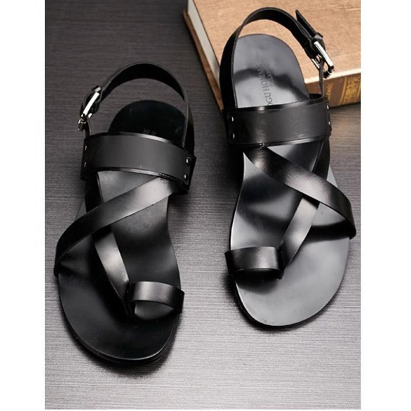 メンズ ビーチサンダル トングサンダル レザー 2way 本革 ベルト調整可 ローマ風 韓国風 蒸れない?涼しい フラット 着脱便利 歩きやすい ストラップ 春 夏 外履き おしゃれ 紳士用 父 プレゼント