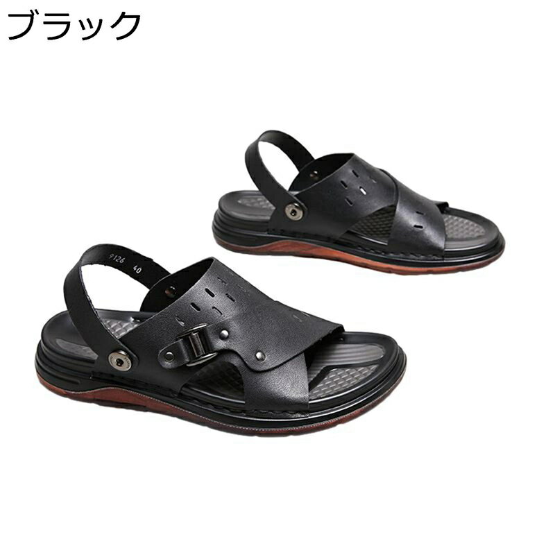サンダル メンズ 2way スリッパ レザー 男性サンダル 手作り 春夏用 sandals men 牛革 オフィススリッパ スポーツ 軽量 通気 ノンスリップ 歩きやすい 革 脱ぎ履き デイリー カジュアル シューズ 男性用