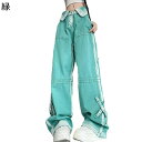 原宿系 デニムパンツ INS風 ワイドパンツ レディース ヒップホップ y2k ストリート ヒップホップ アメカジ ジーンズ 春秋着 ゆったり ビッグシルエット ファッション ダンス モード系