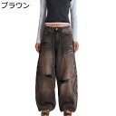 レディース デニムパンツ ワイドパンツ ゆったり ロング ゆったり ヒップホップ ストリート系 hiphop ジーンズ gパン 春夏秋着 トレンド 薄手 耐摩耗...