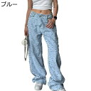 レディース ダメージ加工 デニムパンツ ワイドパンツ ルーズ カジュアル シンプル ロングボトムズ 四季 トレンド アメリカ風 形態安定 街着 外出 デイリー ...
