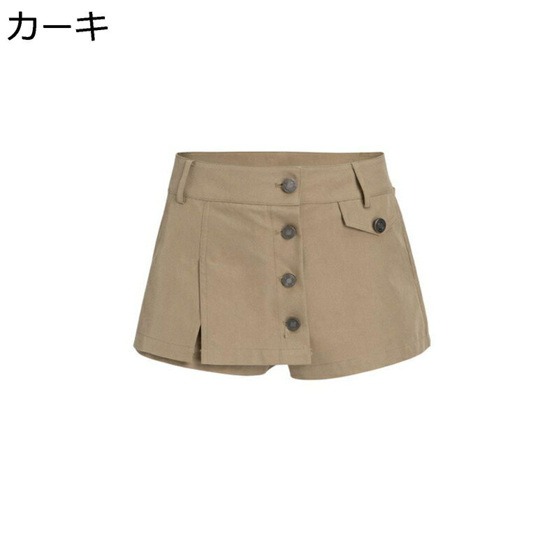 レディース キュロットスカート ショートパンツ 短パン カーゴパンツ ハーフズボン スカート風 着痩せ Aライン 膝上丈 ショーツ ショーパン ゆったり 薄手 夏 カジュアル 無地 ファッション
