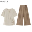 シニアファッション 半袖 tシャツ ブラウス 60-80代 レディース セットアップ 高齢者服 婦人ブラウス おばあちゃん お洒落 レジャー ゆったり 通気 蒸れにくい トップス ズボン 敬老の日 ギフト