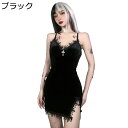 ゴスロリ ワンピース ミニ キャミソール 十字架 vネック カシュクール キャバドレス レディース セクシー 細身 Y2K 地雷系 原宿系 衣装 ライブ 舞台衣装 撮影 クリスマス 文化祭 学園祭 夏 春 秋
