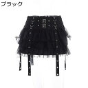 黒ロリータ 地雷系 レディース ミニ スカート ティアードスカート 十字架 ストラップ 可愛い ドレス 仮装 Aライン Y2K ゴスロリ 地雷系 原宿系 着痩せ ライブ イベント フリル ハロウィン 夏秋
