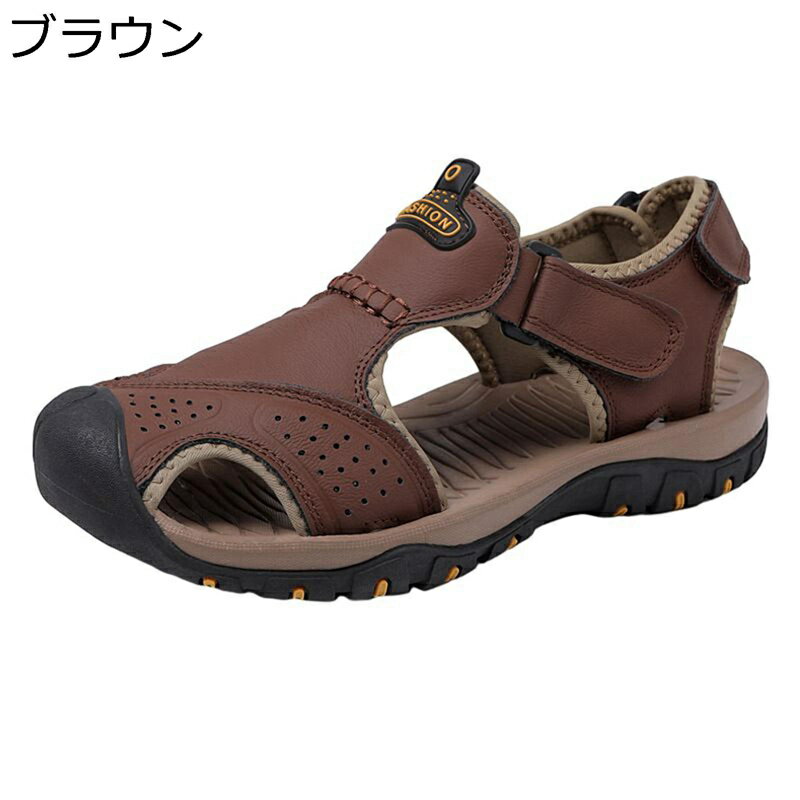 マジックテープ スポーツサンダル メンズ つま先保護 春夏用 ウォーキングサンダル アウトドア マリンシューズ 透かし彫り 走れる 耐衝撃 履きやすい 蒸れない 通気性 オシャレ カジュアル アウトドア 釣り