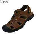 メンズ アウトドア 本革 スポサン 登山サンダル つま先保護 ベルクロ レザー マジックテープ 夏 直履き可 ストラップさんだる 排水 履きやすい 男性 排水加...