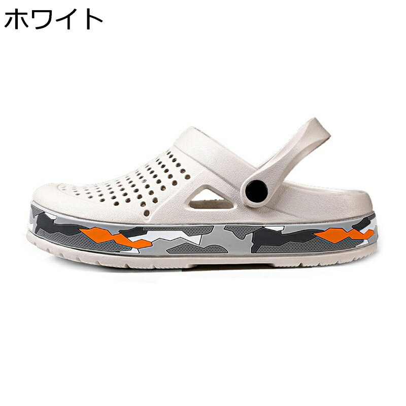 メンズ2wayサンダル スポーツサンダル 迷彩柄 厚底 軽量 滑り止め メッシュ 通気性 EVA素材 歩きやすい 蒸れない 防臭 洗える 外履き 夏用 カジュアルスリッポン オフィス/スポーツ対応 ルームシューズ