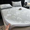 敷きパッド 夏 ひんやり マットレス 花柄 ボックスシーツ アイスシルク クール敷パッド クール寝具 防ダニ加工 4隅ゴム付き 省エネ 肌に優しい お昼寝 洗える ムレ防止