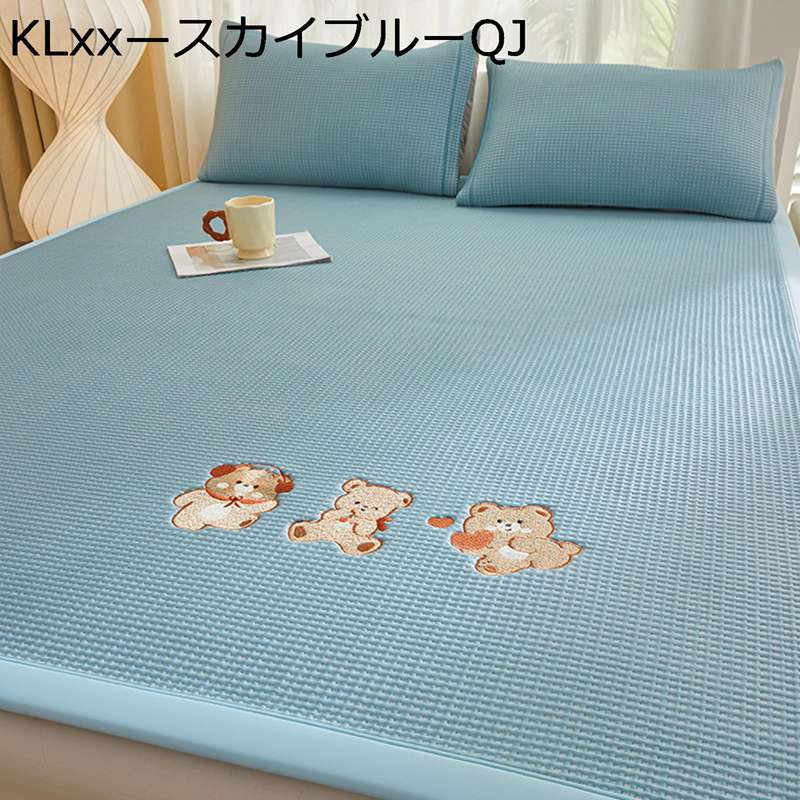 ベッドパッド 吸湿通気 クール敷パッド クール寝具 可愛い動物柄 アイスシルク 放熱性 涼席 抗菌防臭防..