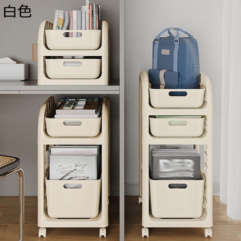 キャスター付き収納ラック キッチンワゴン 引き出し式 多機能 コンパクト 本棚 書類ラック 収納ラック ..