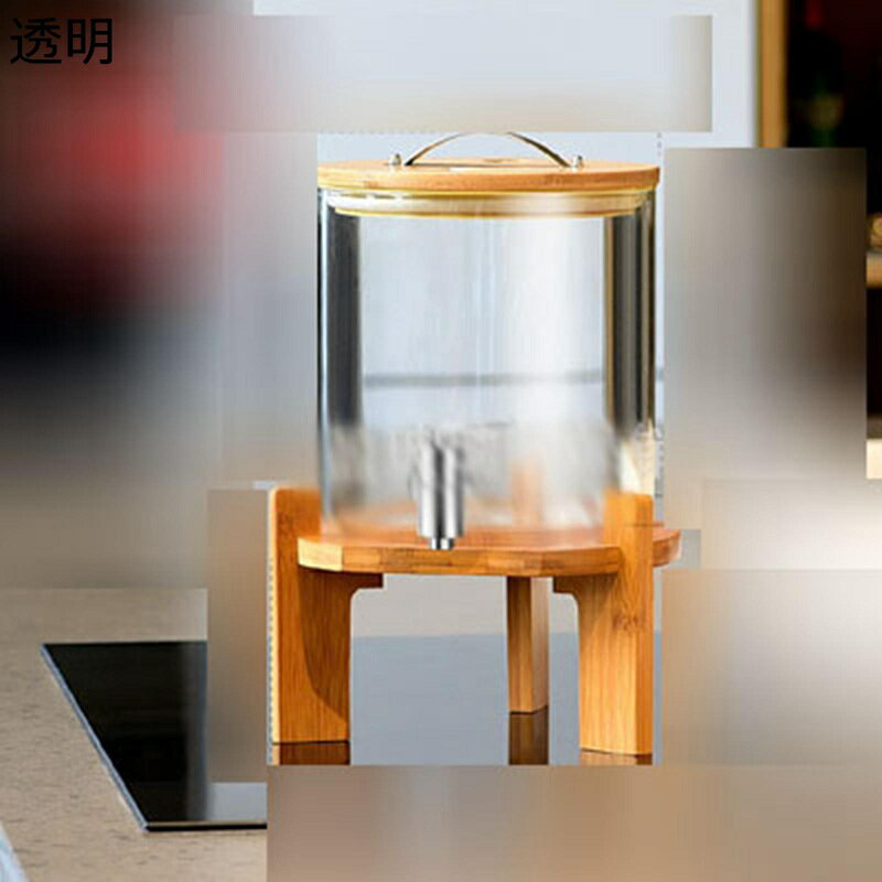 冷水筒 ドリンクディスペンサー 貯蔵タンク 蛇口付き 耐熱耐冷 ガラスピッチャー 保存容器 冷蔵庫ポッ..