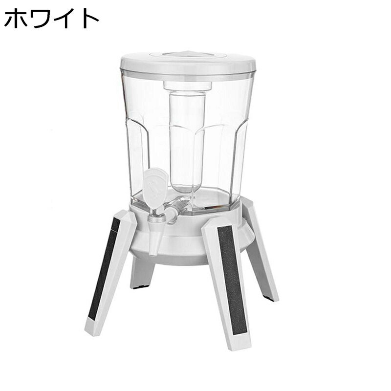 ビールサーバー 麦茶ポット 冷蔵庫ポット プラスチック製 LEDライト アイスチューブ付き 大容量 生ビールサーバー ビールディスペンサー 梅酒 果実酒 蛇口付...