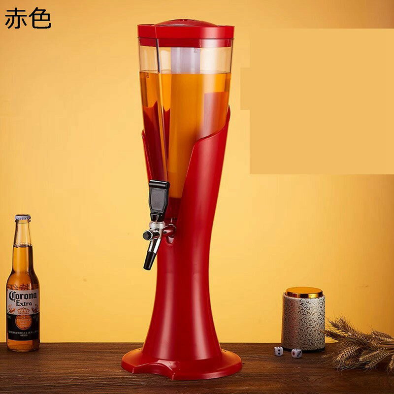 ビールサーバー ピッチャー 冷水筒 冷蔵庫ポット 大容量 透明 アイスチューブ付き ドリンクサーバー 蛇口付き ビールディスペンサー 梅酒 果実酒 ワイン フルーツティー 結婚式 バー お店用