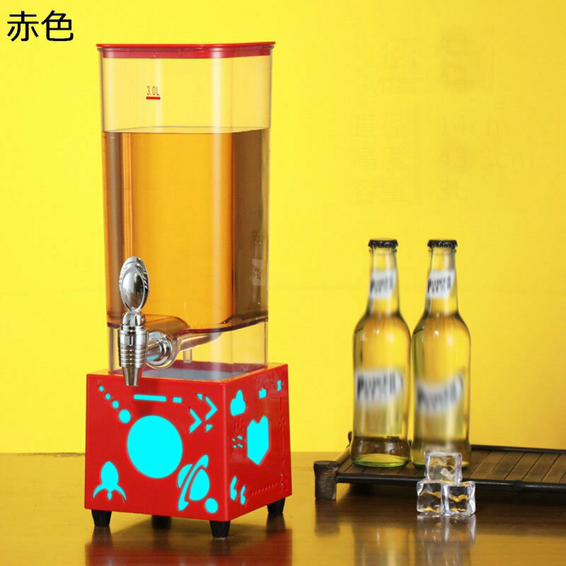 ビールサーバー ビアサーバー ドリンクピッチャー ドリンクサーバー 蛇口付き 大容量 LEDライト 飲料ボトル ディスペンサー ウォータータンク BBQ 飲食店...