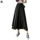 レディース ワイドパンツ プリーツ キュロットパンツ 9分丈 シフォン ふんわり ロング丈 Aライン フレア スカーチョ スカート見えボトムズ ゆったり ロング 着痩せ 薄手 純色 デイリー 夏