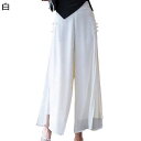 ワイドパンツ キュロット レディース ゆったり シフォン 透け感 裏地あり スカーチョ 体型カバー ロング ガウチョパンツ エレガント ハイウエスト 着痩せ 美脚 夏服 ショッピング 通勤 日常