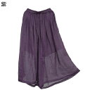 キュロットスカート ワイドパンツ レディース リネン 透け感 ワイドシルエット 体型カバー スカーチョ 9分丈 二層デザイン ウエストゴム 薄手 肌触り 美脚効...