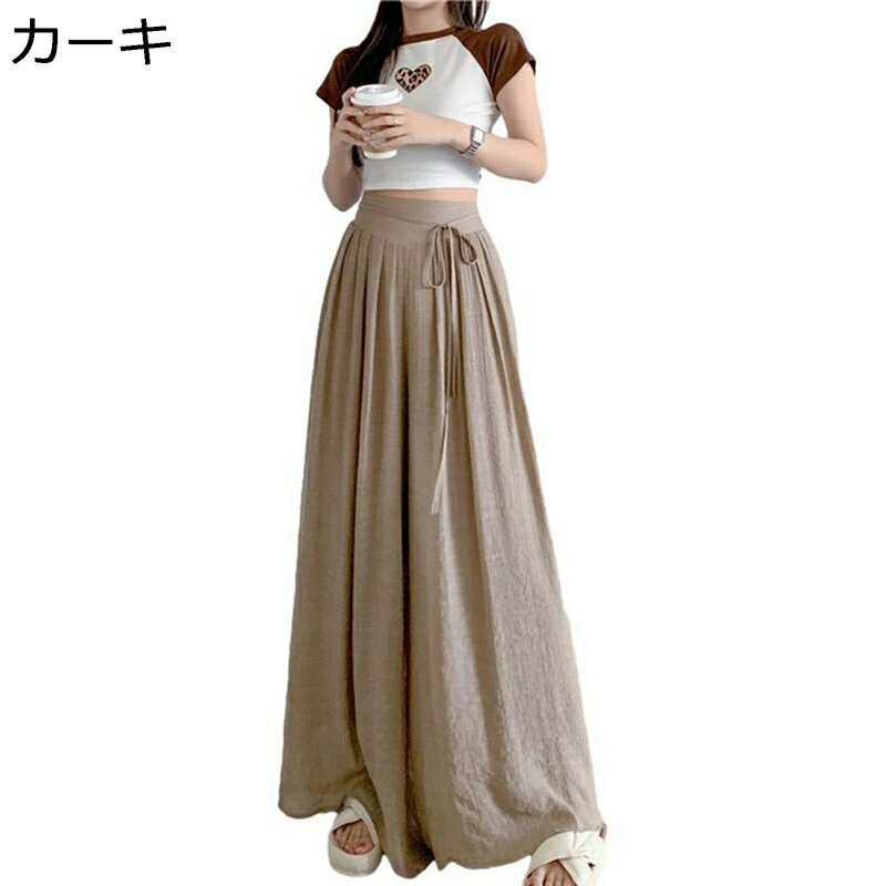 ワイドパンツ キュロットスカート ロングパンツ レディース スカート風 ゆったり ワイドシルエット スカンツ スカーチョ ハイウエスト 薄手 マキシ丈 着痩せ 脚長 夏 ショッピング 日常 キレイめ