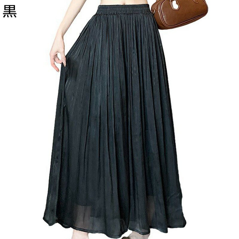 レディース プリーツパンツ キュロット ワイドパンツ ロング丈 Aライン スカーチョ フレア スカート見えボトムズ ゆったり 着痩せ 薄手 裏地あり 純色 ミモレ丈 アウトドア 日常 夏の味方