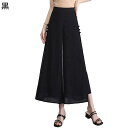 キュロットスカート レディース ロングパンツ シフォン ワイドパンツ ハイウエスト サイドスリット 美脚 ビッグシルエット 体型カバー スカーチョ 肌触り デー...