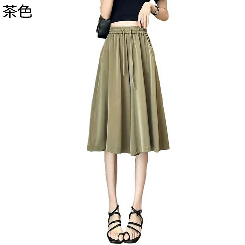 キュロット スカートパンツ レディース ガウチョパンツ プリーツスカート 膝丈 ワイドシルエット 体型カバー スカーチョ ウエストゴム 柔らかい 薄い 美脚 アウトドア 通勤 春 夏
