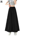プリーツパンツ キュロットスカート スカンツ スカーチョ レディース ワイドパンツ Aライン ロング丈 春 夏 ゆったり 体型カバー 着痩せ 通気性 キレイめ ウエストゴム 通勤通学 オフィス