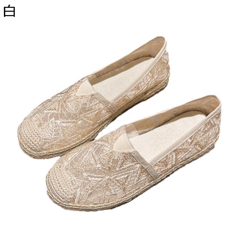 モカシン ドライビングシューズ レース レディース エスパシューズ ぺたんこ 春靴 夏靴 脱げない 爽や..