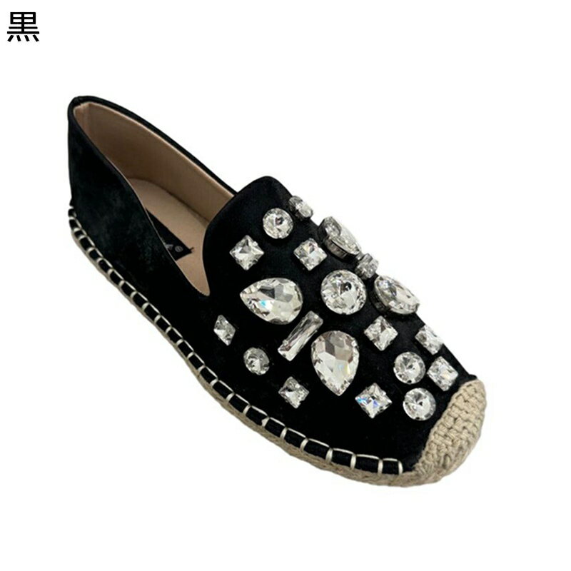 レディース エスパドリーユ26.0cm ウォーキングシューズ 大きいサイズ モカシン キャンパス 通気 ライ..