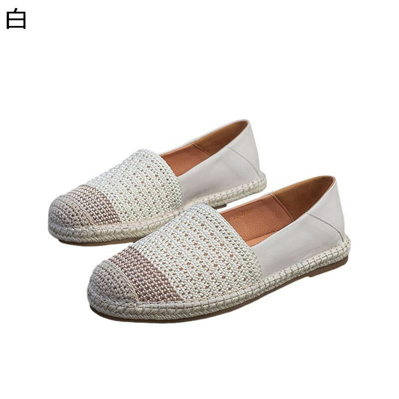 レディース モカシン 春夏 キャンパスシューズ ローカット カジュアルシューズ ペタンコ靴 リネン キャ..