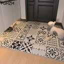 ドアマット 業務用 玄関 ウェルカムマット 滑り止め モザイクタイル柄 チェア 大判 ラグカーペット diy可能 洗える 厚手 抗菌 泥落とし 防臭 防カビ 店...