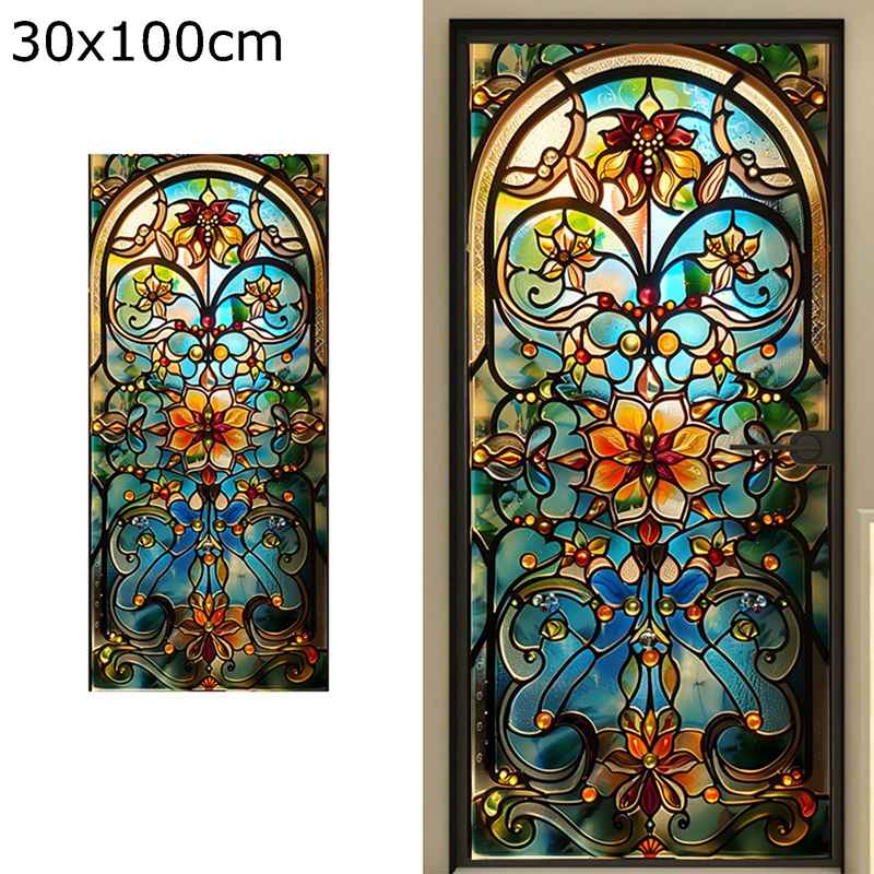 窓目隠しシート 外から見えない窓フィルム 貼ってはがせる 窓 フィルム ガラスシート 見えない ヨーロッパ教会 水で貼れる 紫外線カット 遮光 風呂場 室内 リビング 浴室 新生活 新築祝い すりガラス風 装飾