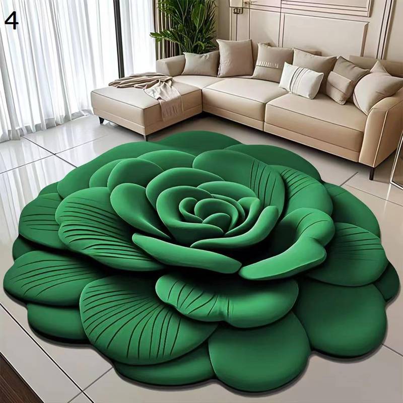 花柄 ラグマット 異型 カーペット 3Dプリント 極細繊維 フロアマット 敷物 ビジュアル系 大判 滑り止め 防音 毛が短い 掃除しやすい へこみ防止 防臭 耐摩耗性 冷房対応 居間 民泊 室内用 オールシーズン
