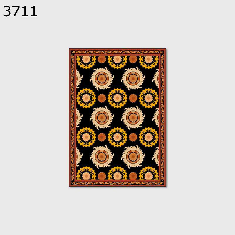 花柄カーペット 民族風 パット センターマット アンティーク風 部族 リビングラグ 復古 防ダニ/抗菌 滑り止め 本間 足元マット フロアラグ 絨毯 エレガント