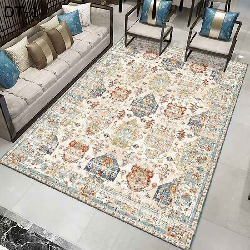 フロアマット 花柄カーペット 民族風 フロアグラ 長方形マット リビング ボヘミアン風 部屋飾りマット 畳 たたみ 絨毯 ヴィンテージ 消臭 本間 洗える 書斎 四季 大きめ