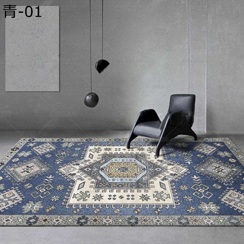 センターマット 田園風 パット リビングカーペット 花柄ラグ エスニック 大きめ ヴィンテージ フロアグラ 防音 防ダニ/抗菌 吸湿速乾 吸音 ウォッシャブル インテリア 寝室 書斎