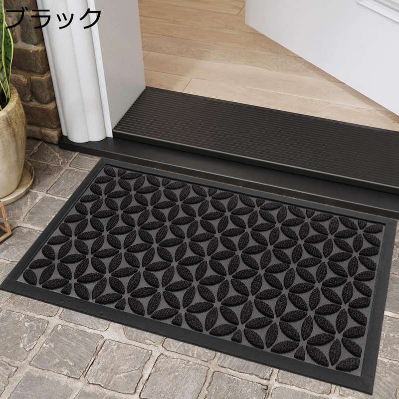 泥落としマット 家庭用 玄関 ウェルカムマット 滑り止め 葉柄 モダン 床保護 キッチン 屋外 ラグカーペット ずれない 吸水 保温性 無臭 防音 掃除が簡単 フローリング 出窓 応接間 カット可能