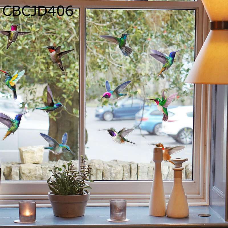 鳥 衝突防止 ステッカー 窓 庭の鳥 窓ステッカー フィルム 家庭用 取り外し可能 壁 家庭用 窓 3D 鳥 窓..