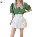かわいい ショートパンツ リボン飾り レディース キュロットスカート バルーンシルエット おしゃれ スカート風 ゆったり Aライン ハーフパンツ カジュアル ショーツ 膝上丈 ストリート 日常