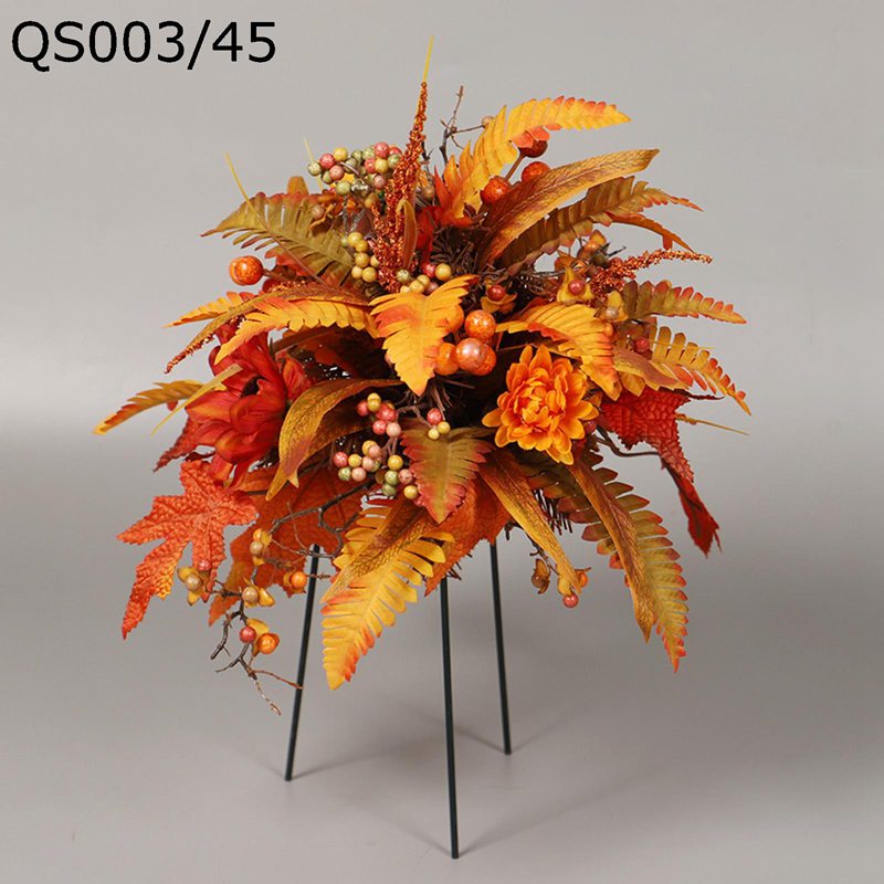 紅葉 人工観葉植物 フェイクグリーン ベリー ガーデンポール盆栽 観葉樹 造花 店舗 風景 家庭 室内 裏庭 事務所 大型 グリーナリーライフ 装飾り お祝い デコ用 枯れない 水やり不要 世話いらず