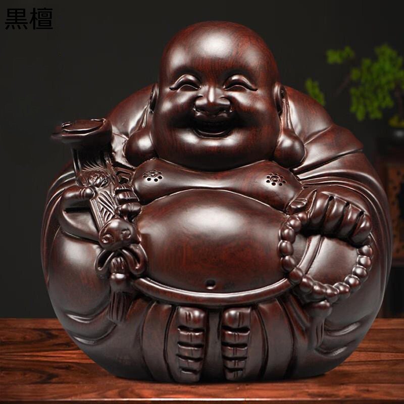 木製 弥勒 弥勒仏 布袋尊 布袋様 弥勒様 置物 笑い仏像 招財 風水グッズ 縁起物 風水アイテム 厄除け 金運アップ 商売繁盛祈願 繁栄 開運グッズ 金運 財運 開店祝い 会社 起業 店飾り ギフト オフィス