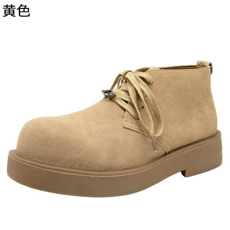 ワークブーツ バイクブーツ デザートブーツ ハイカット メンズ 秋 冬 カジュアル PU革靴 純色 シンプル..