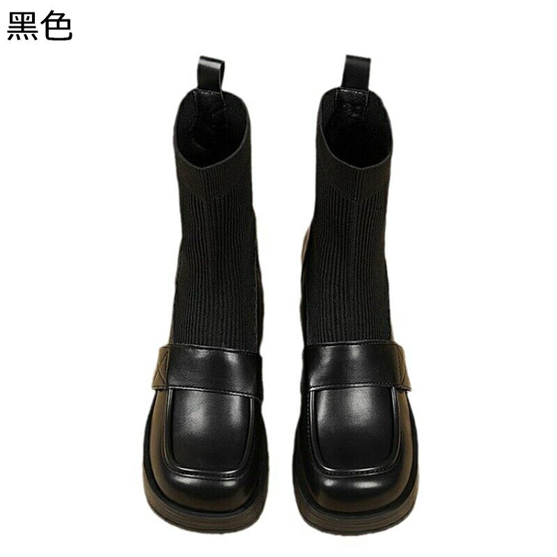 ブーティ ソックスブーツ ショートブーツ ハイヒール7cm 太ヒール レディース アンクル丈 秋冬 通気 おしゃれ ファッション 痛くない 履きやすい 軽量 走れる 外出 通勤 オフィス