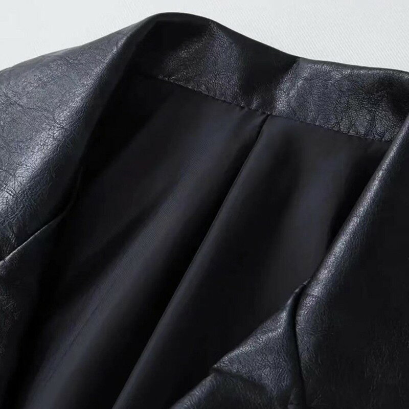 レザージャケット メンズ 長袖 革ジャン ダブルブレスト ビジネス フェイクレザー アウター シングル 防風 防寒 通勤 ライダース カジュアル かっこいい ファッション 春秋冬服 ビッグサイズ 男性
