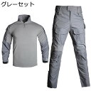 メンズ 上下セット サバゲー tシャツ 長袖 作業服 タクティカルパンツ TDU ハニカム迷彩 戦闘服 ハーフジップ 防寒 耐久性 マルチポケット アメカジ アウトドア 登山 釣り 自衛隊 陸軍