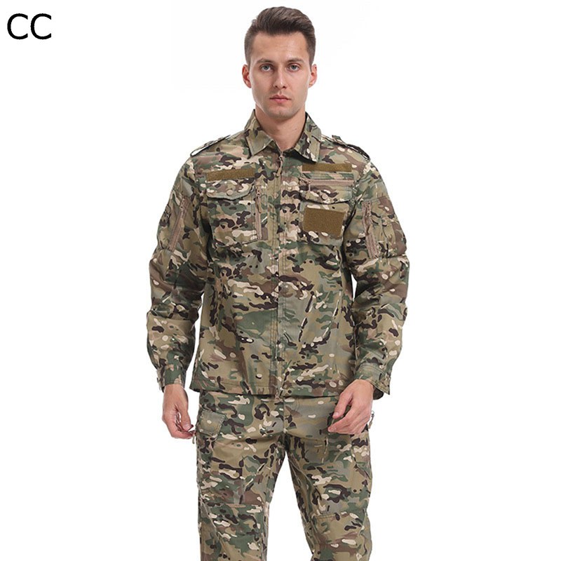 ミリタリージャケット メンズ 2点セット サバゲー 作業着 ジップアップ 戦闘服 吸汗速乾 耐摩耗 防撥水 マルチポケット ミリタリー風 自転車 狩猟 キャンプ...