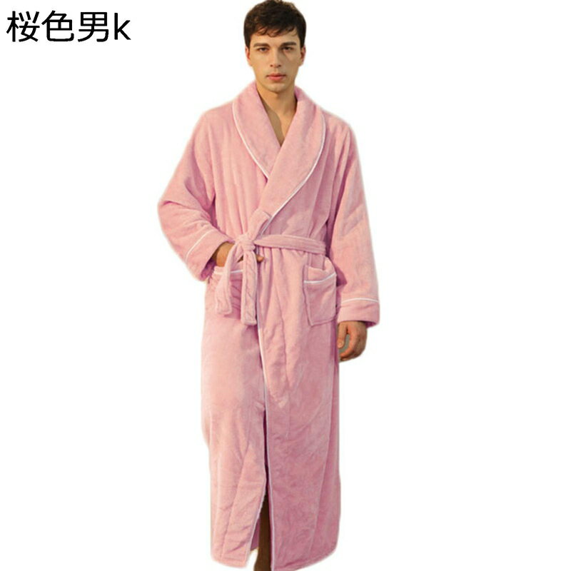 コーラル バスローブ ルームウェア レディース 速乾 軽量 ドレッシングガウン 男女兼用 カップル 腰ベ..