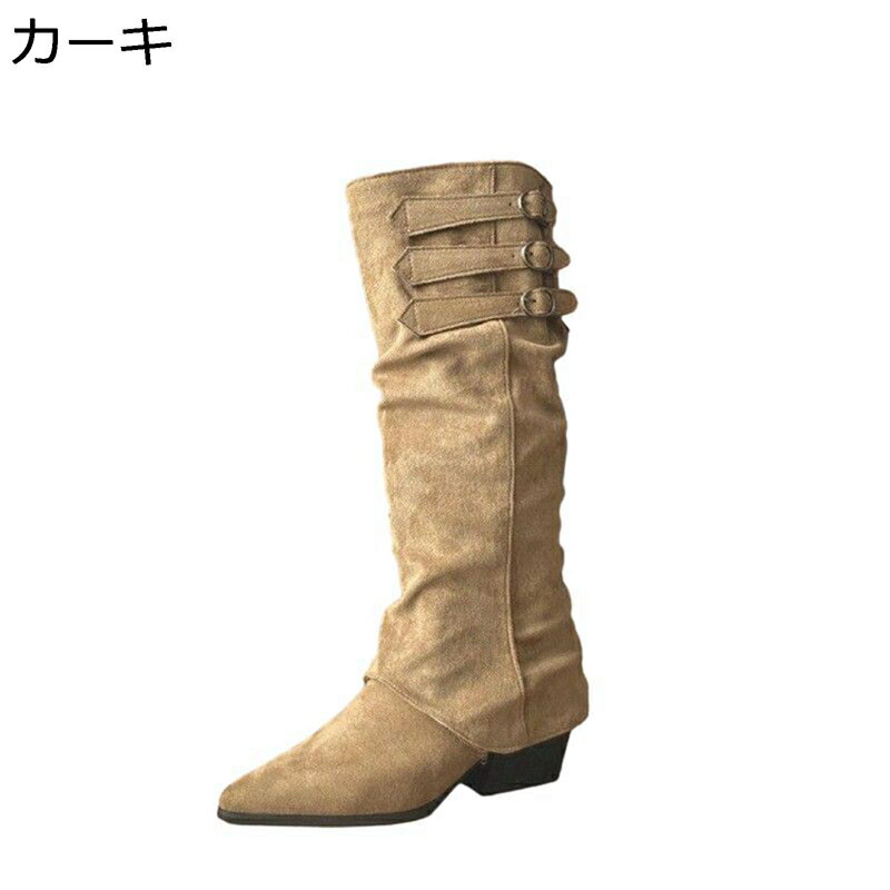 ジョッキーブーツ ミドル丈 ロングブーツ レディース 取外し筒カバー ポインテッドトゥ スエード 秋冬春 細身 くしゅくしゅ 防滑 履きやすい 柔らかい フェミニン 袴用 パンク ハロウィン 長靴